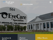 Tablet Screenshot of houmaeyecare.com